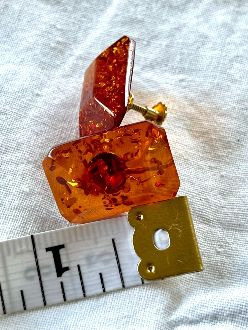 Baltic Amber screw back earrings - Picture 3 of 3